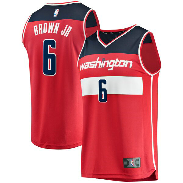 Maillot nba Washington Wizards Icon Edition Homme Troy Brown Jr 6 Rouge